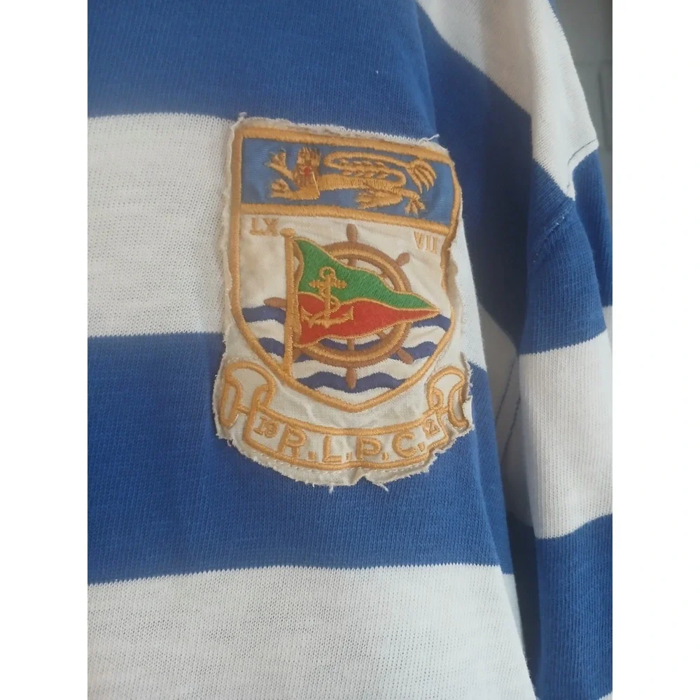 Vintage Polo Ralph Lauren Dragon RLPC Patch Rugby Striped Shirt XXLT Tall - Picture 2 of 7